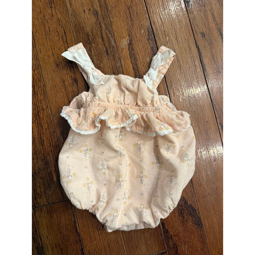 Baby Girl Ruffle Floral Cotton Bubble Romper Onesie 3-6M